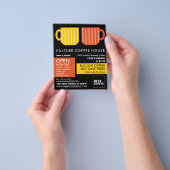 Trendy Pastel Mok Icons Barista, Café, Coffeehouse Flyer (Hand)