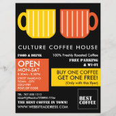 Trendy Pastel Mok Icons Barista, Café, Coffeehouse Flyer (Voorkant)