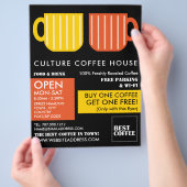 Trendy Pastel Mok Icons Barista, Café, Coffeehouse Flyer (Hand)
