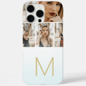 Trendy Pastel Ombre Fotocollage Monogram Initiaal Case-Mate iPhone Case (Achterkant)
