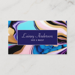 Trendy pastel paars roze blauw Goud namaak marmer Visitekaartje