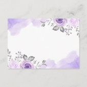 Trendy Pastel Paarse Bloemrijke Chic Trouwreceptie Informatiekaartje (Achterkant)