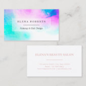 Trendy Pastel Paint Makeup Stylist Visitekaartje (Voorkant / Achterkant)
