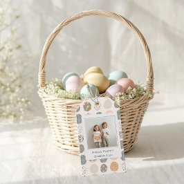 Trendy Pastel Pasen Foto | Gepersonaliseerd Cadeaulabel