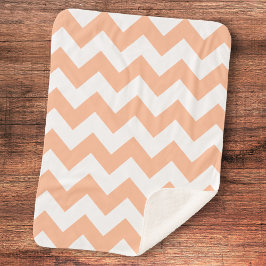 Trendy Pastel Peach Chevron Patroon Sherpa Deken