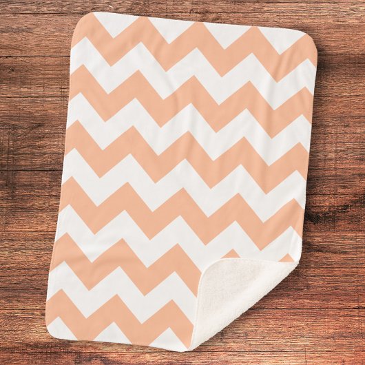 Trendy Pastel Peach Chevron Patroon Sherpa Deken