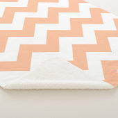 Trendy Pastel Peach Chevron Patroon Sherpa Deken (3/4)