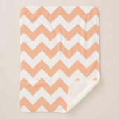 Trendy Pastel Peach Chevron Patroon Sherpa Deken (Voorkant)
