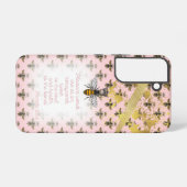Trendy Pastel Pink Bee Matrix Christian Queen Bee Samsung Galaxy Hoesje (Achterkant horizontaal)