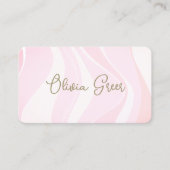 Trendy Pastel Pink Retro Waves Visitekaartje (Voorkant)