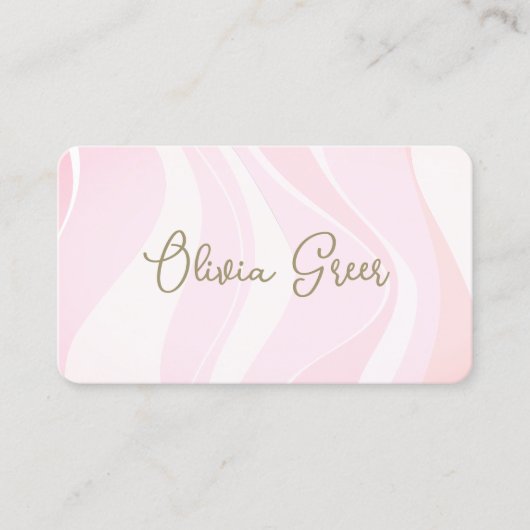 Trendy Pastel Pink Retro Waves Visitekaartje (Voorkant)