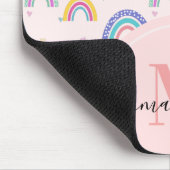 Trendy Pastel Rainbow Heart Elegant Monogram Muismat (Hoek)