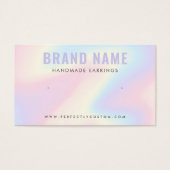 Trendy pastel rainbow logo stud earring display visitekaartje (Voorkant)