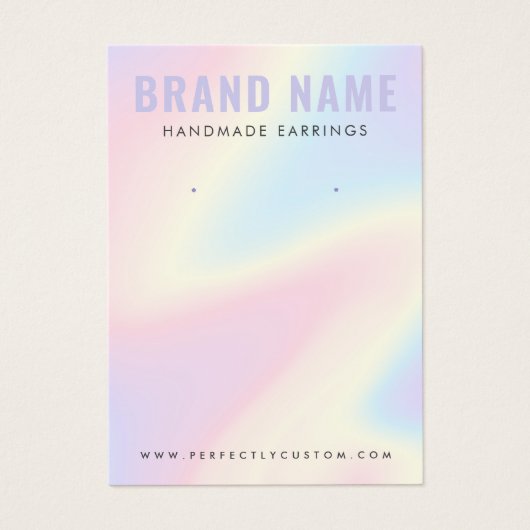 Trendy pastel rainbow modern earring display card visitekaartje (Voorkant)