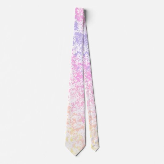 Trendy Pastel Rainbow Splatter Stropdas (Voorkant)