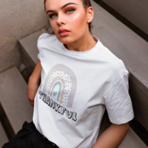 Trendy Pastel Rainbow Typography Thankful