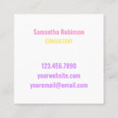 Trendy Pastel Rainbow Unicorn Gradient Hallo Squar Vierkante Visitekaartje (Achterkant)