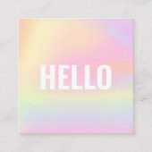 Trendy Pastel Rainbow Unicorn Gradient Hallo Squar Vierkante Visitekaartje (Voorkant)