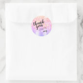 Trendy pastel regenboogstaarten bedankt ronde sticker (Tas)