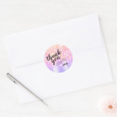 Trendy pastel regenboogstaarten bedankt ronde sticker (Envelop)