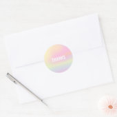 Trendy pastel regenboogvaar Unicorn gradiënt Bedan Ronde Sticker (Envelop)