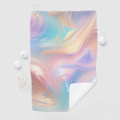 Trendy pastel Roze Blauw geel abstracte golven Golfhanddoek (Insitu)