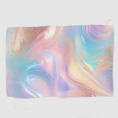 Trendy pastel Roze Blauw geel abstracte golven Golfhanddoek (Horizontaal)