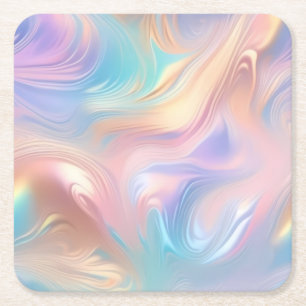 Trendy pastel Roze Blauw geel abstracte golven Kartonnen Onderzetters