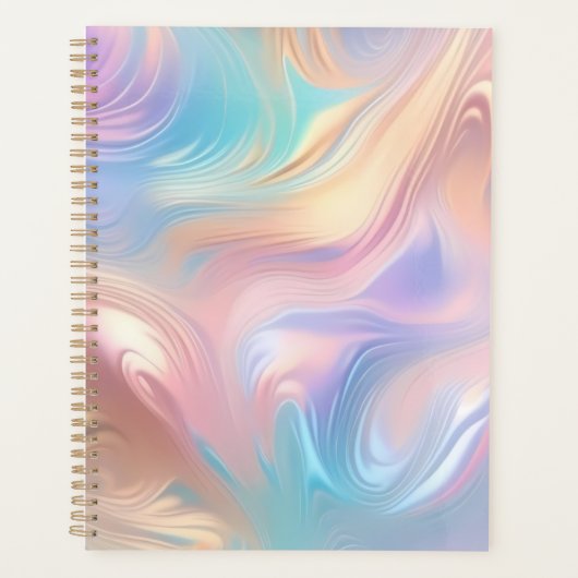 Trendy pastel Roze Blauw geel abstracte golven Planner (Voorkant)