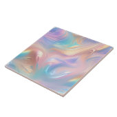 Trendy pastel Roze Blauw geel abstracte golven Tegeltje (Zijkant)