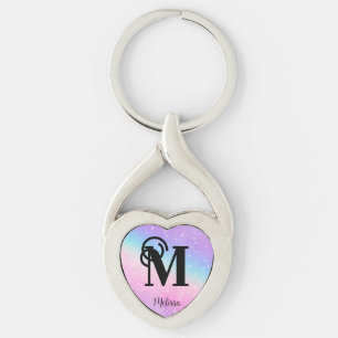 Trendy pastel roze en Paarse Sleutelhanger