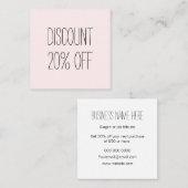 Trendy pastel roze minimalistische moderne korting (Voorkant / Achterkant)