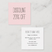 Trendy pastel roze minimalistische moderne korting (Voorkant / Achterkant)