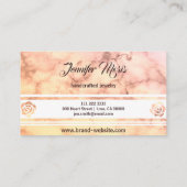 Trendy Pastel Sinaasappel Marmer met uw Monogram Visitekaartje (Achterkant)