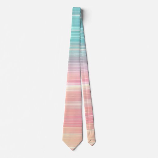 Trendy Pastel Streep Gradiënt Kleur Patroon Stropdas (Voorkant)