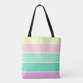 Trendy Pastel Stripes Personalized Tote Bag (Achterkant)