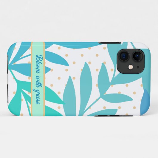 Trendy pastel verlaat iPhone Case (Achterkant (horizontaal))
