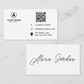 Trendy Pastel Watercolor Spat QR-code Visitekaartje (Voorkant / Achterkant)