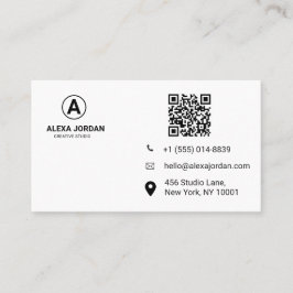 Trendy Pastel Watercolor Spat QR-code Visitekaartje