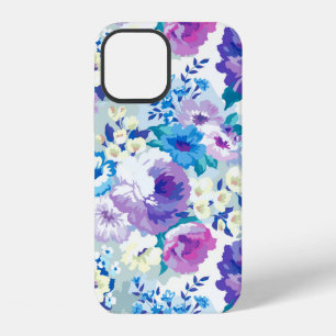 Trendy Pastel Waterverf Bloemen Patroon iPhone 12 Hoesje
