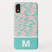 Trendy Pastel Waterverf verlaat patroonmonogram Case-Mate iPhone Case (Achterkant)