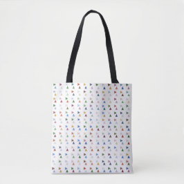 Trendy pasteldriehoeken op wit geometrisch patroon tote bag
