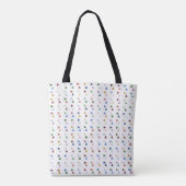 Trendy pasteldriehoeken op wit geometrisch patroon tote bag (Achterkant)