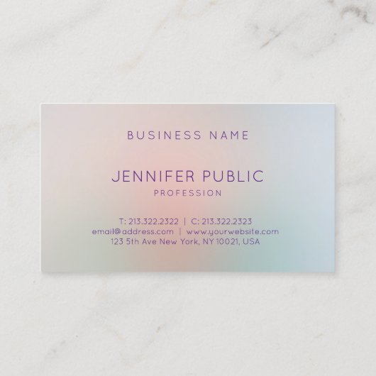 Trendy pastelkleuren Modern Monogram Sjabloon Visitekaartje (Achterkant)