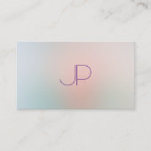 Trendy pastelkleuren Modern Monogram Sjabloon Visitekaartje (Voorkant)