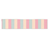 Trendy pastelkleuren roze perzik Blauwgroen gestre Korte Tafelloper (Horizontaal)