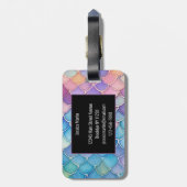 trendy pastelzeemeermineschaal bagagelabel (Achterkant verticaal)