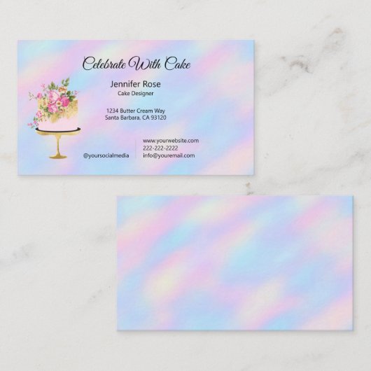 Trendy Pastry Chef Bakery Cake Visitekaartjes (Voorkant / Achterkant)