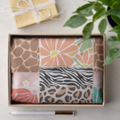 Trendy Patchwork Dierenprint & Bloemige Cadeautas Tissuepapier (Geschenk)