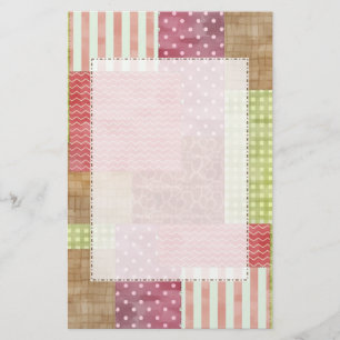 Trendy Patchwork Quilt Briefpapier